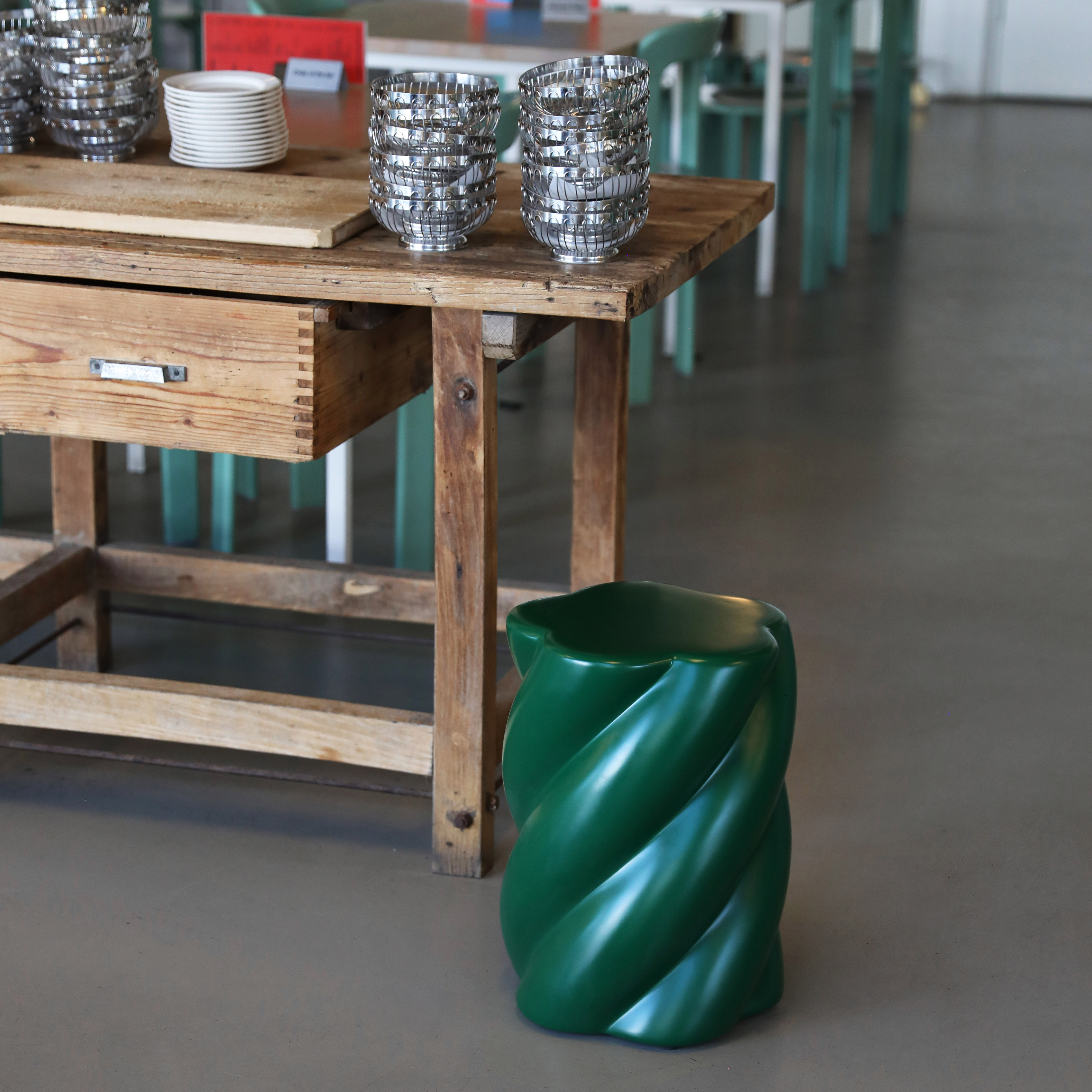 Stool marshmallow green - Small furniture - &k Amsterdam